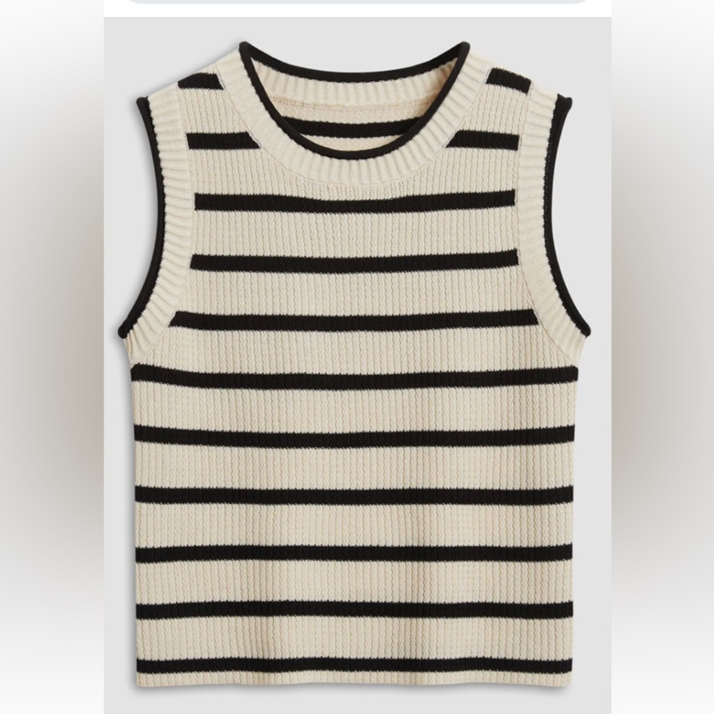 COMMENSE Leisure Stripe Knit Top Medium NWT